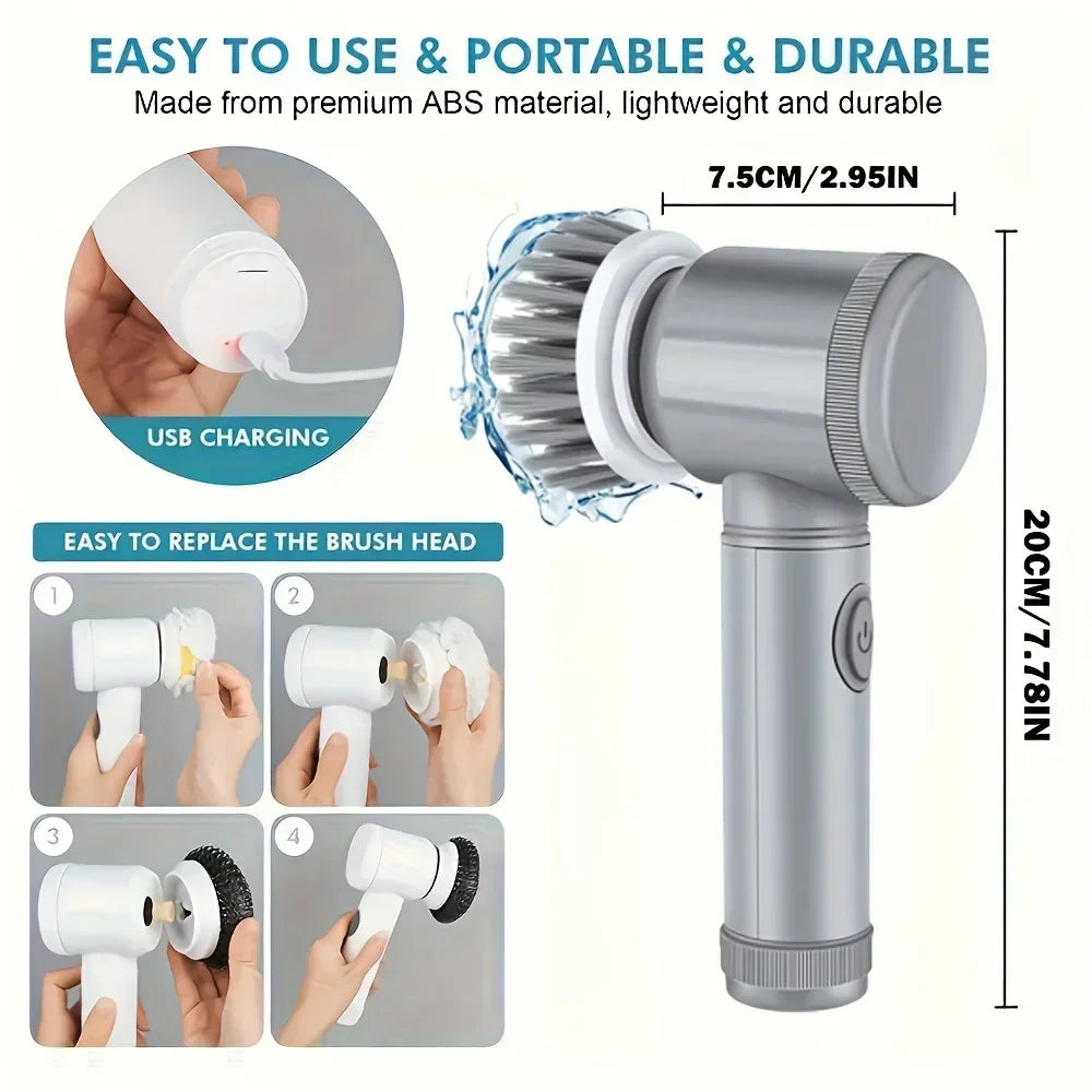 Cordless Electric Spin Scrubber (5-Head)