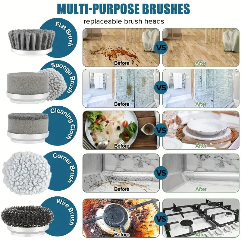 Cordless Electric Spin Scrubber (5-Head)