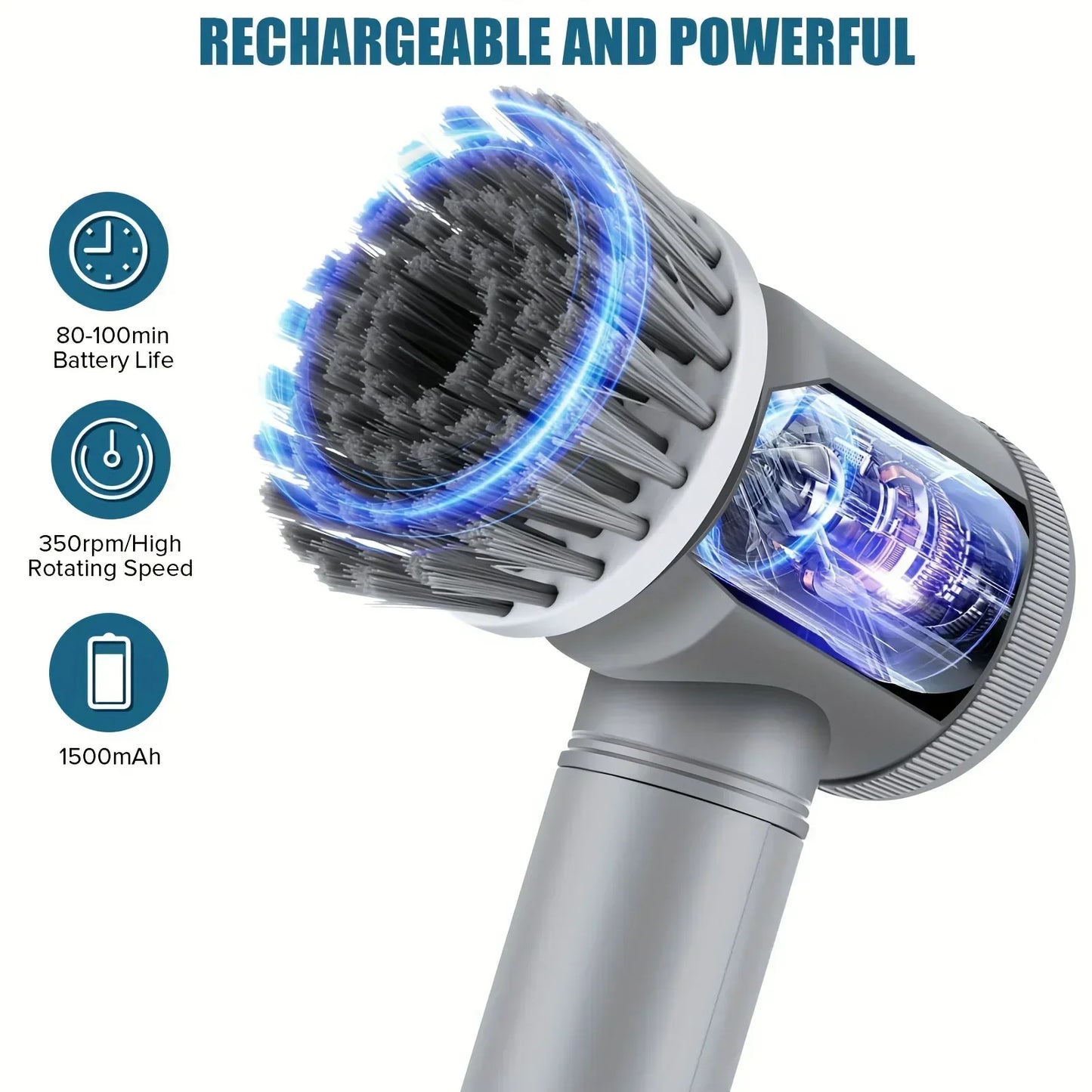 Cordless Electric Spin Scrubber (5-Head)
